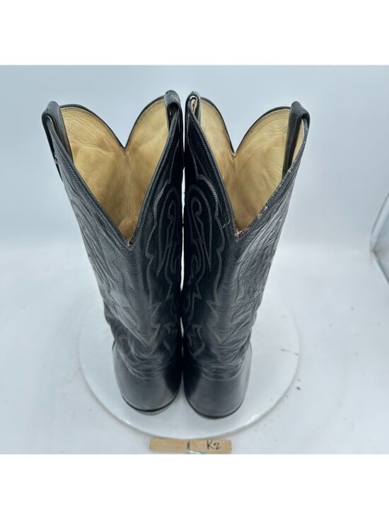 Kenny Rogers Men Size 12D Black Leather Pull On Western Cowboy Boot
